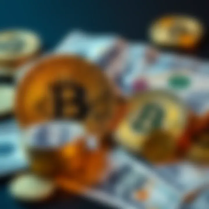 A visual showing Bitcoin coins next to Canadian dollars, illustrating the exchange process without email requirements.