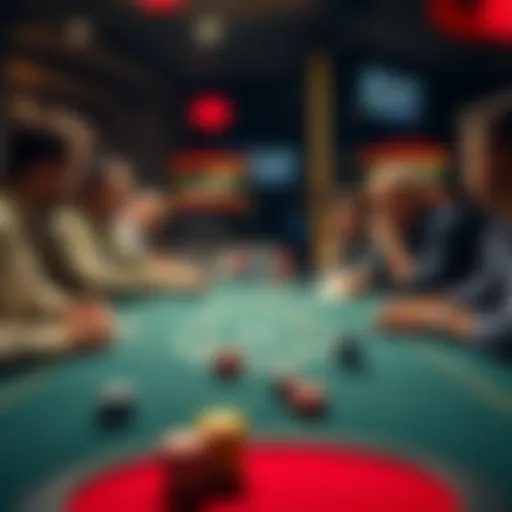 A blackjack table showing players reacting to a surprising loss during a game.