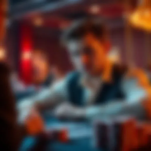 A player considering their options in a game of Blackjack, focusing on late surrender against a dealer's strong card.