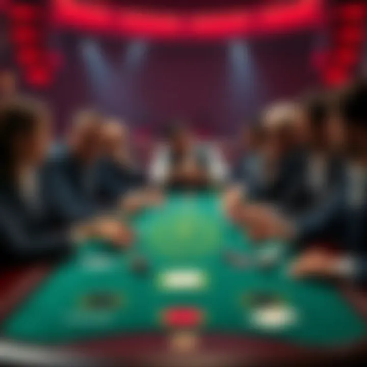 A group of players at a blackjack table with various expressions while discussing common annoying quotes during the game