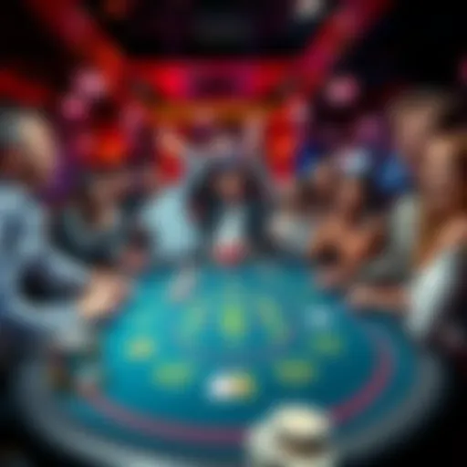 Group of people cheering around a blackjack table celebrating a win