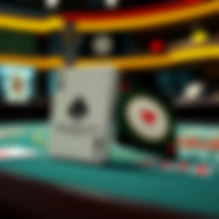 Two playing cards on a table representing Blackjack, one card with a logo of Pragmatic Play and the other with Evolution Gaming.