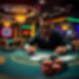 An inexperienced blackjack dealer makes a mistake while dealing cards at a casino table, affecting players' experience