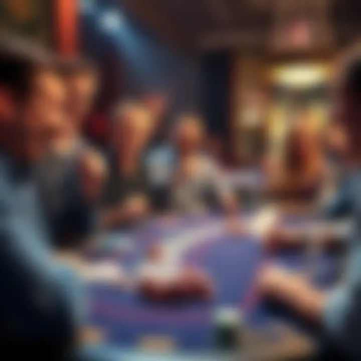 Players celebrating big wins in a Blackjack game, with chips and cards visible on the table.