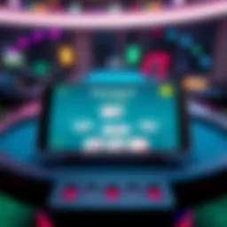 A screenshot of the Glowjack app showing a clean interface with a blackjack table and cards