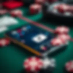 A smartphone displaying various blackjack strategy apps with card graphics