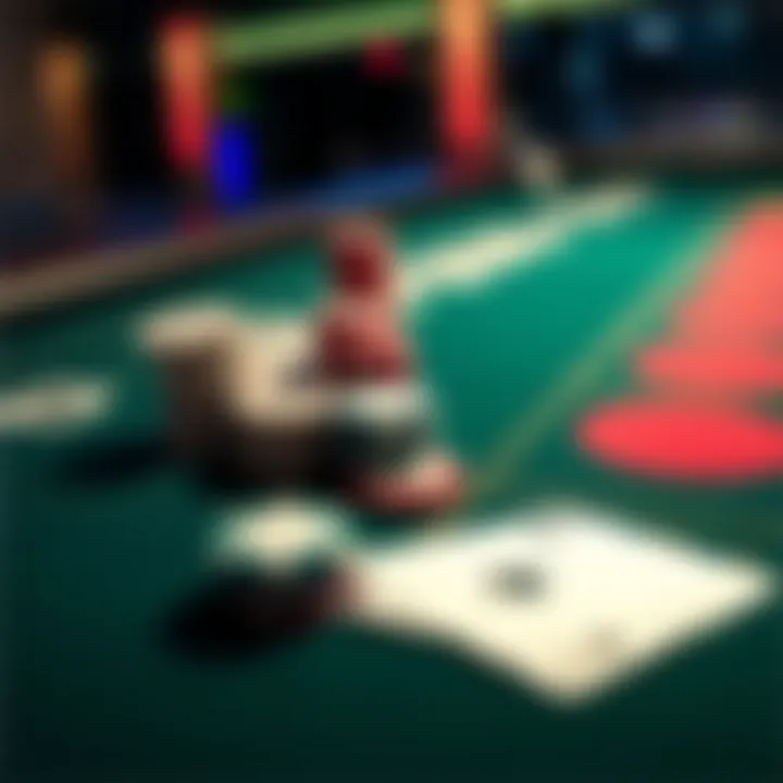 A close-up of a blackjack table showing playing cards and chips, illustrating the game of card counting.