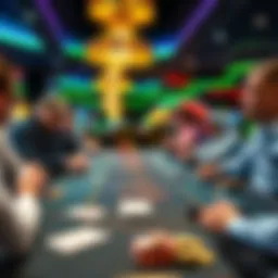 A lively scene at a blackjack table in Casino del Mar, with players focused on their cards and chips, creating an engaging atmosphere.