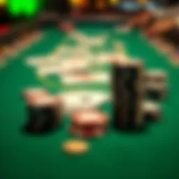 A close-up of a blackjack table showing cards and chips after a player has lost several hands