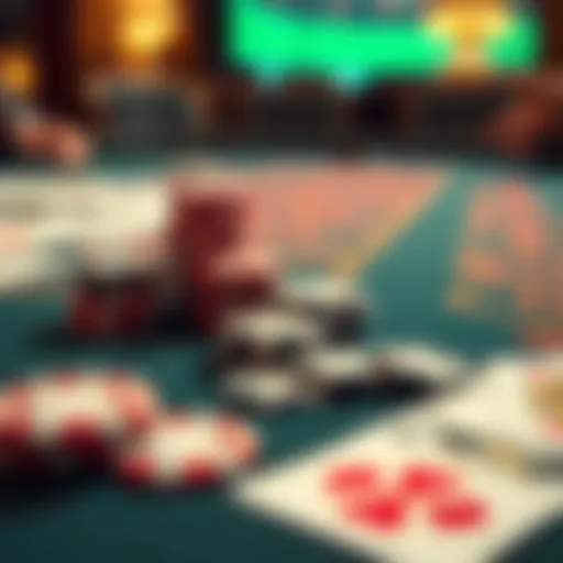 A close-up of a blackjack table showing cards and chips, highlighting the tension of a recent game with significant losses.