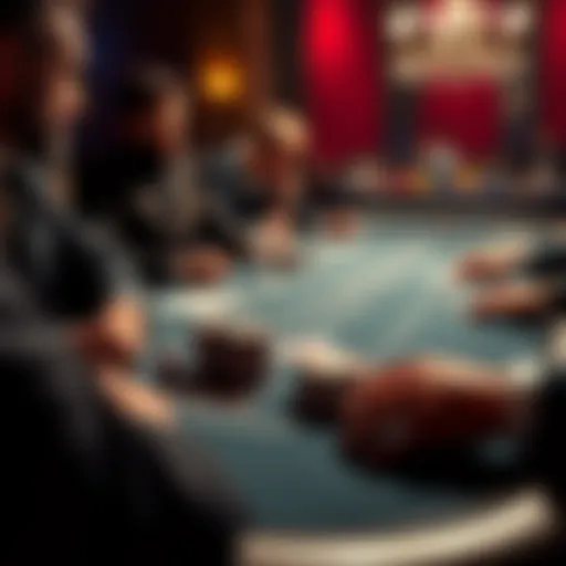 A close-up of a blackjack table where players discuss strategies and techniques like cover play.