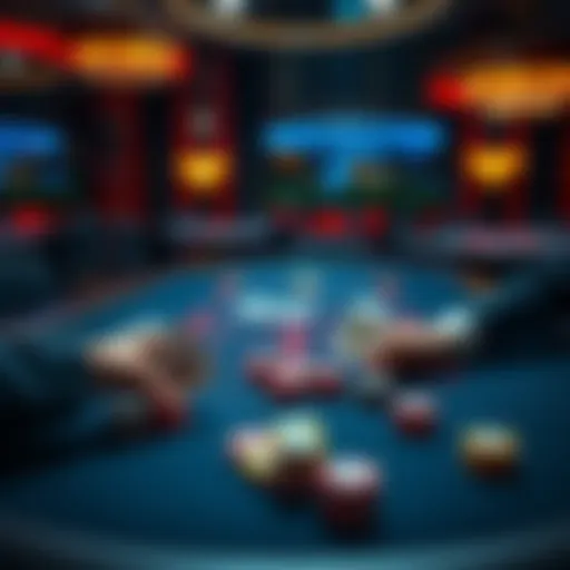 A player at a blackjack table considering their options with cards in hand and chips on the table, focusing on Soft 14 and Soft 15 strategies.