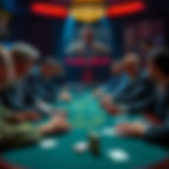 Blackjack team discussing trust A group of players at a blackjack table sharing strategies and building trust among teammates