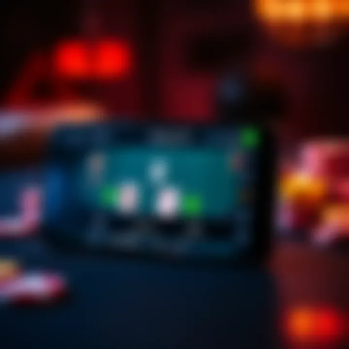 A smartphone displaying the Blackjack Trainer App featuring game simulation and customization options