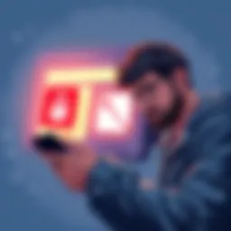 A visual representation of a bank account showing funds marked as blocked, with a padlock symbol and a worried person looking at their phone.