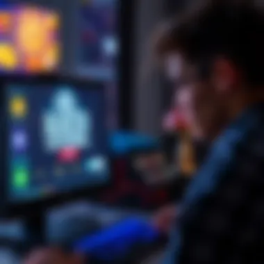 A frustrated person looking at a computer screen displaying a blocked withdrawal message from an online casino.