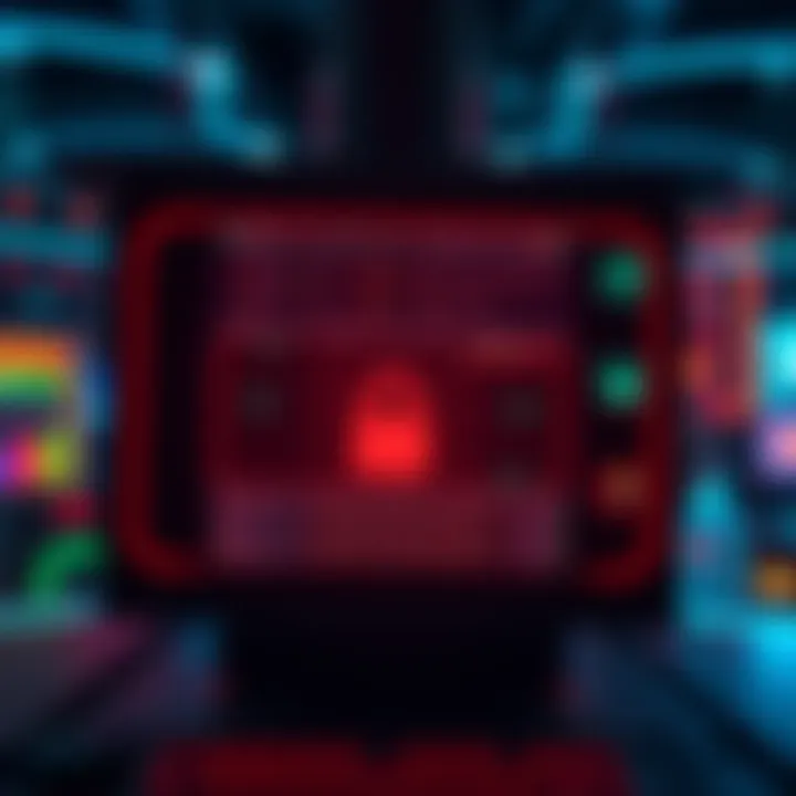 Illustration showing a digital screen with a lock symbol representing the blocking of online casinos