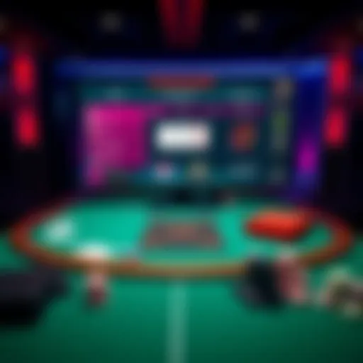 Bloodhound Blackjack Game Interface A screenshot of the Bloodhound Blackjack game showing various game options and a virtual table setup.