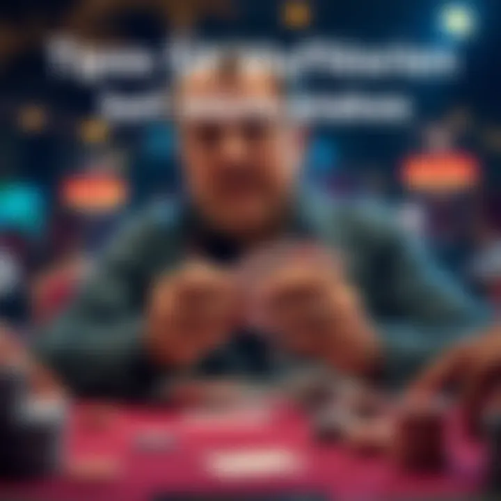 A player nervously holds their poker cards while staring at the table, considering a bluff in a micro-stakes game