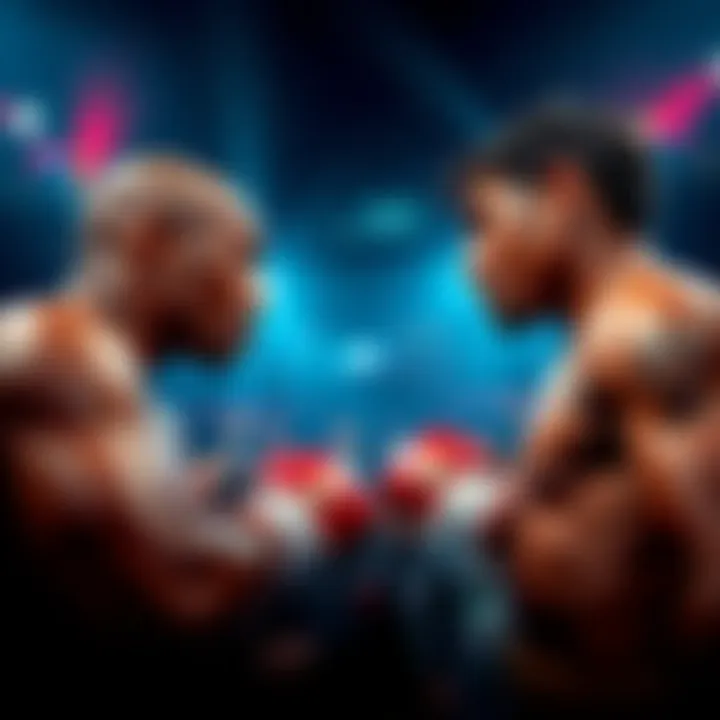 Bonfim vs Brown Fight Preview Two fighters, Bonfim and Brown, face off in a tense pre-fight moment, surrounded by an excited crowd.