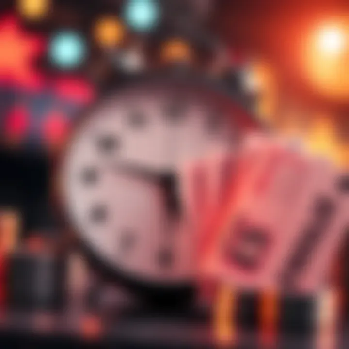 A clock with a betting ticket showing the time it takes for betting bonuses to be credited.