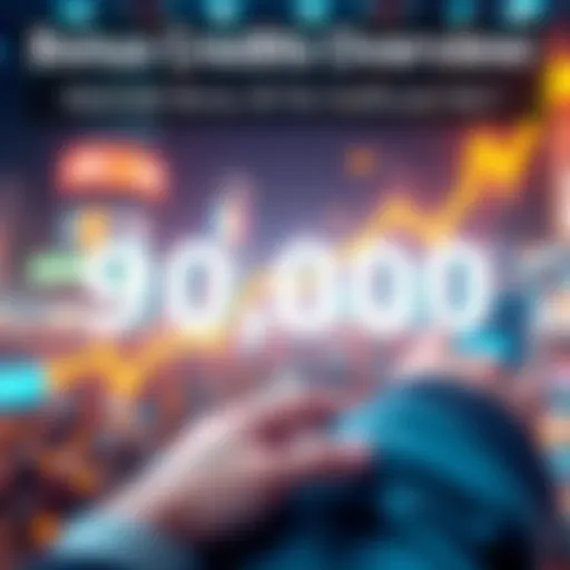 A visual representation of the maximum bonus credits in a promotional system, showing 90,000 Tier-Credits, with a focus on financial growth and rewards.