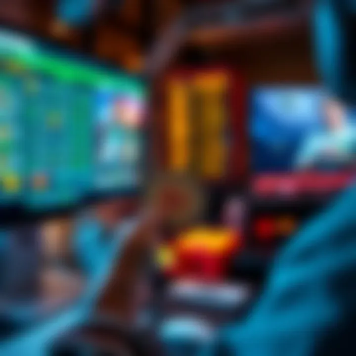 Bonus Bet Token Guide A person holding a betting token while looking at a computer screen displaying various games and odds to maximize profits.