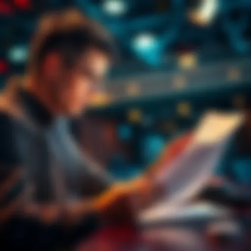 A person studying rules for betting bonuses, looking at a document or screen with clear guidelines