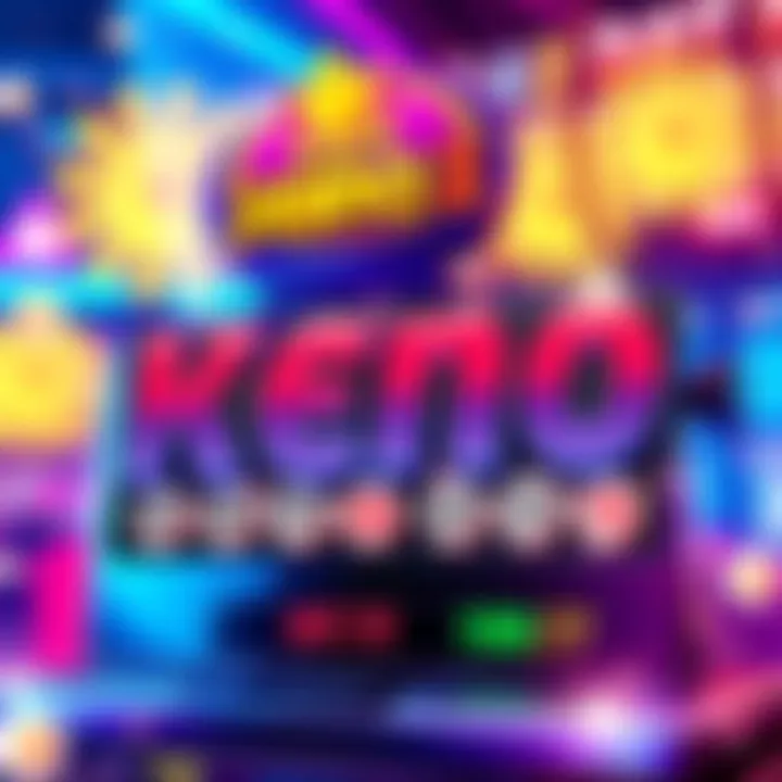 A vibrant illustration showing the Bonus Keno 2 Juicer game screen with colorful graphics and big winning numbers
