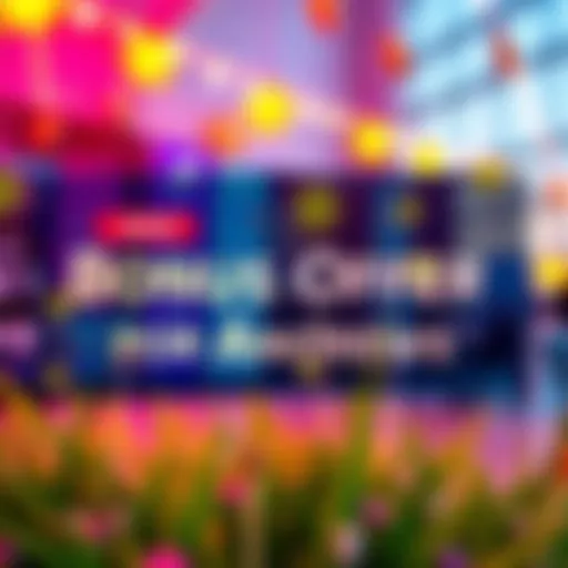 A vibrant promotional banner showcasing exclusive benefits for Andrews in 2025, with bright colors and festive graphics