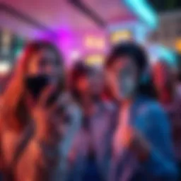 A person sharing referral codes on their phone with friends, excited about earning bonus points