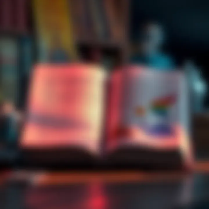 An open book with intriguing text and colorful illustrations capturing attention.