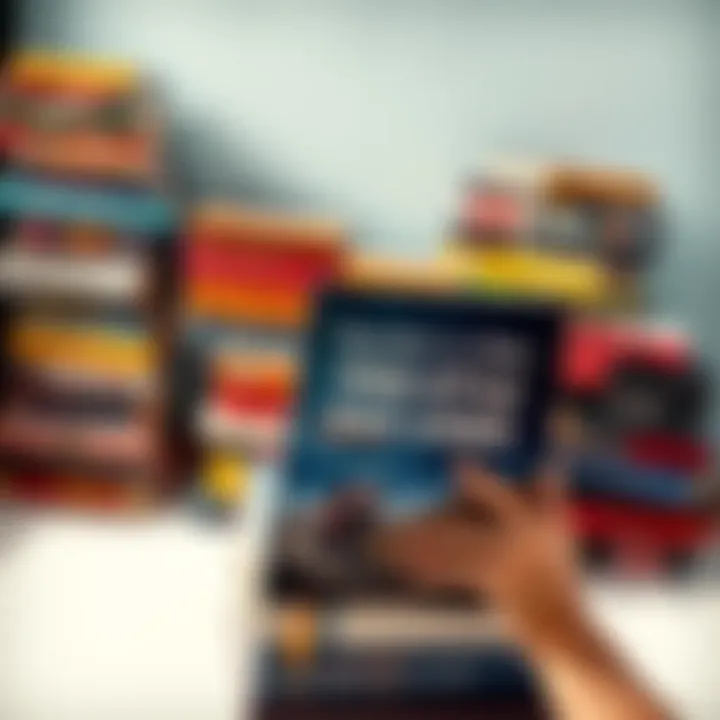 A collection of books stacked together, focusing on American Freestyle Raf-Lines, with a person holding one book, looking interested.