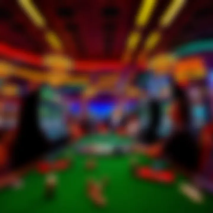 A lively scene at Borgata casino with players at slot machines, chips on the table, and bright lights creating a festive atmosphere