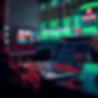 A person using a laptop to place sports bets online on the Bovada website