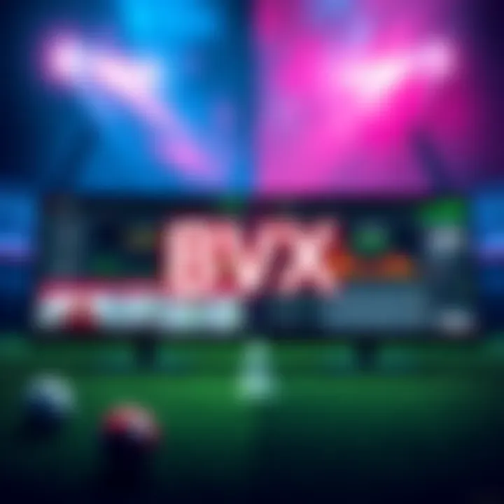 A visual showing two betting platforms side by side, highlighting features and offers exclusive to BVX compared to regular Bovada, with a focus on sports betting.