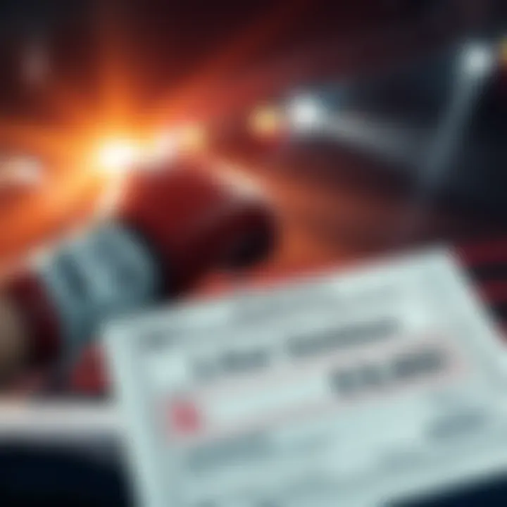 A visual representation of a boxing match with a betting slip showing low prices and high winnings, symbolizing sports betting excitement.