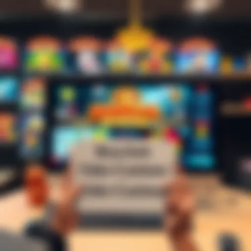 A person holding a sign that says 'Boycott Fake Casinos' in front of a computer screen displaying online gambling games.
