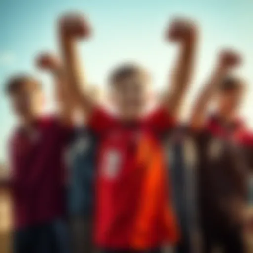 A talented group of boys displaying their impressive abilities and strength in a dynamic setting