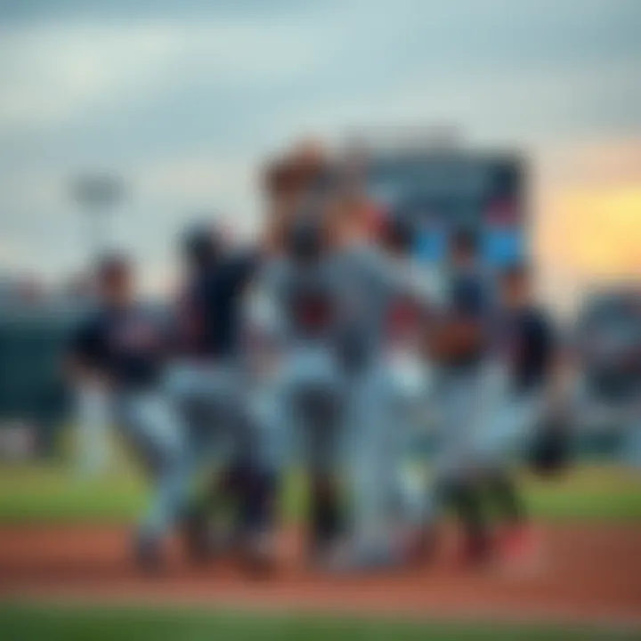 Atlanta Braves players celebrating a victory during the 2026 preseason, showcasing teamwork and excitement.