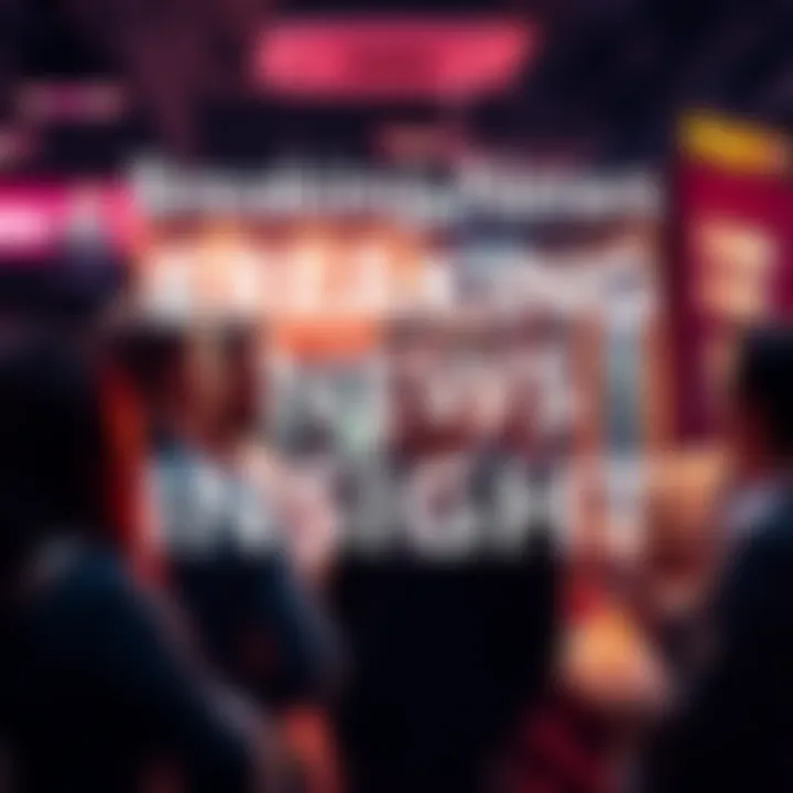 A group of people discussing the latest news developments in a lively setting