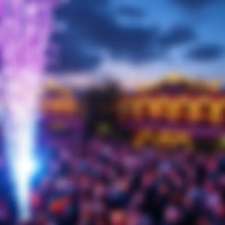 Crowd enjoying the first evening of the Breeders Cup with decorations and excitement