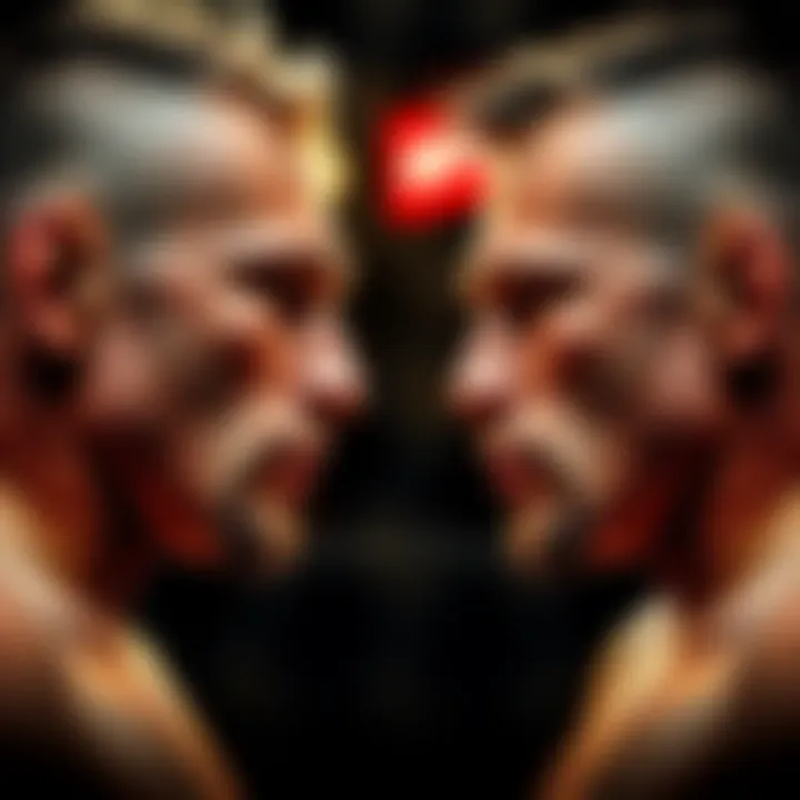 Elves Brener and Esteban Ribovics in an intense stare down before their UFC Fight Night match