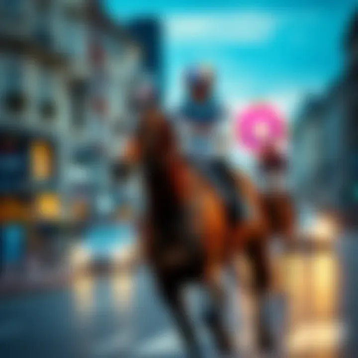 Jockey Brian Hughes racing on Shaftesbury Avenue with a strong horse