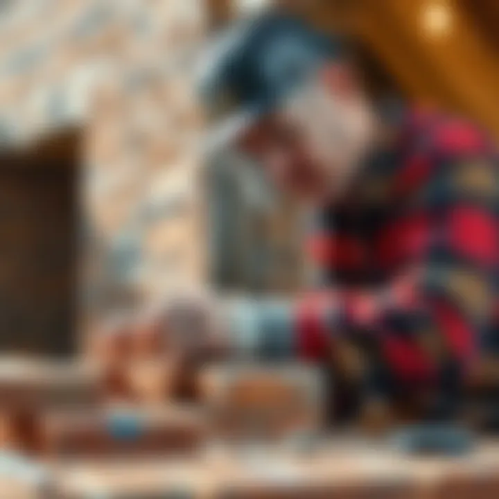 A mason laying bricks in a construction project, showcasing traditional brickwork methods.