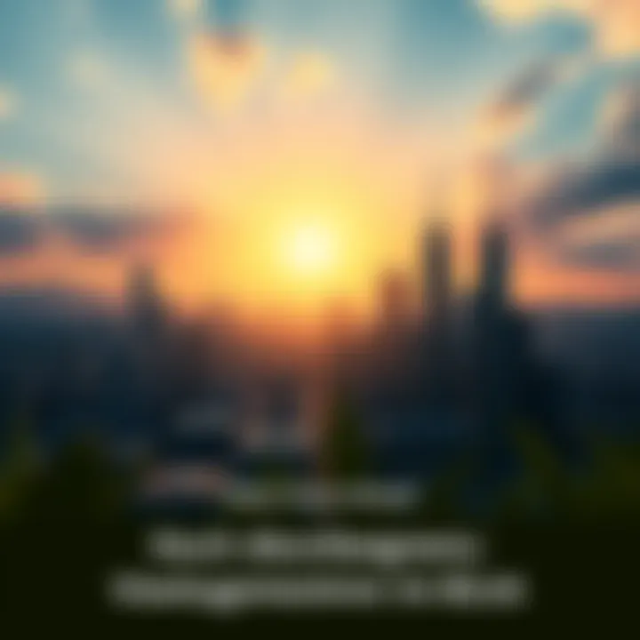 A sunrise over a city skyline showing growth and change, symbolizing new opportunities for people.