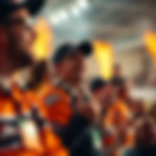 Fans cheering and wearing Broncos gear before the game in AEST zone