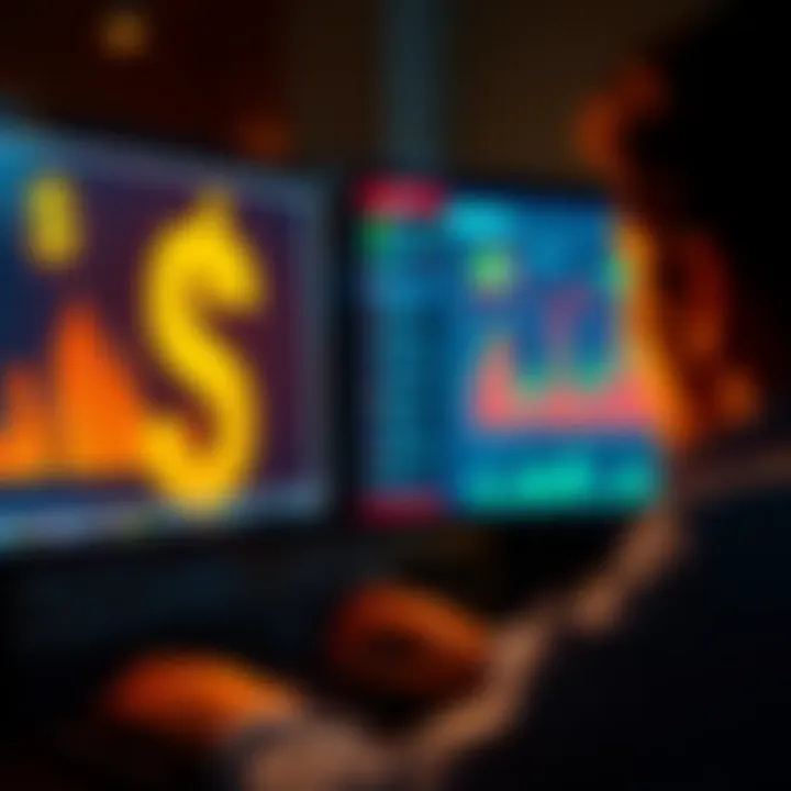 A person looking at a computer screen with dollar signs and charts, questioning earning potential with bronze status