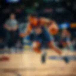 Basketball player Brown making a play without Tatum on the court during a game.
