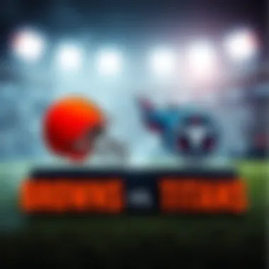 A graphic showing the Cleveland Browns logo next to the Tennessee Titans logo with betting odds displayed
